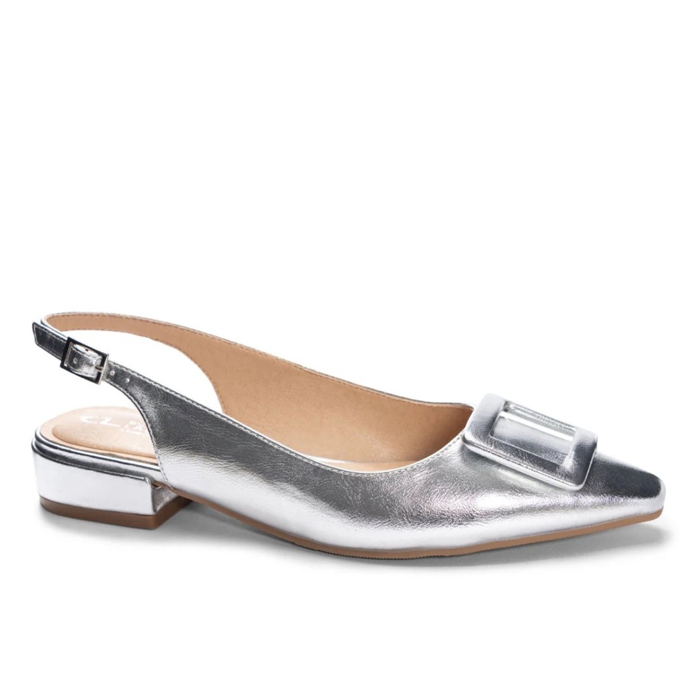 Chinese Laundry Silver Slingback Flats